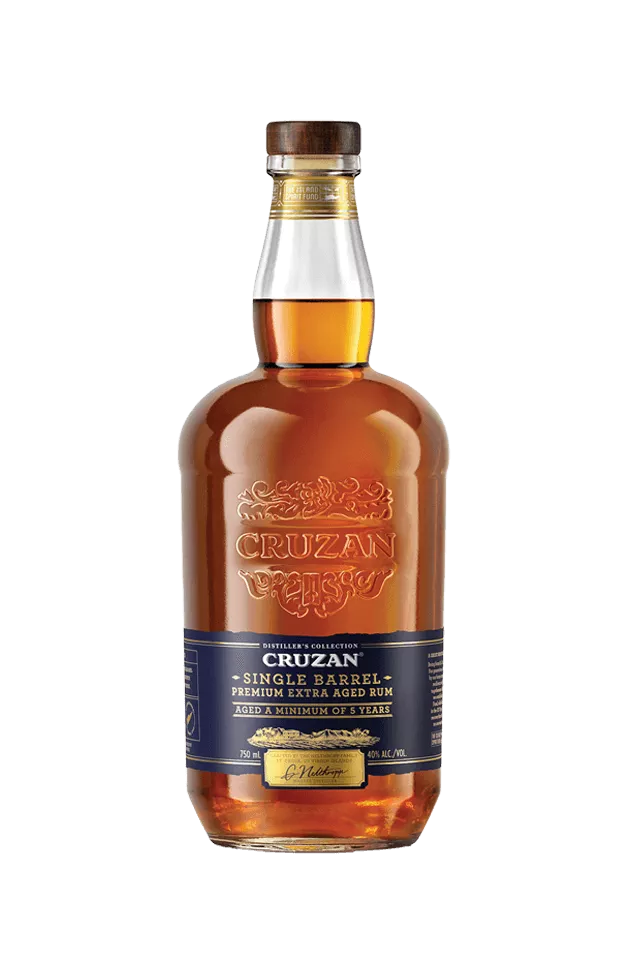 Glass bottle of Cruzan® Single Barrel Rum.