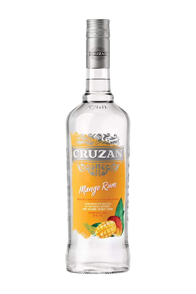 Glass bottle of Cruzan® Mango Rum